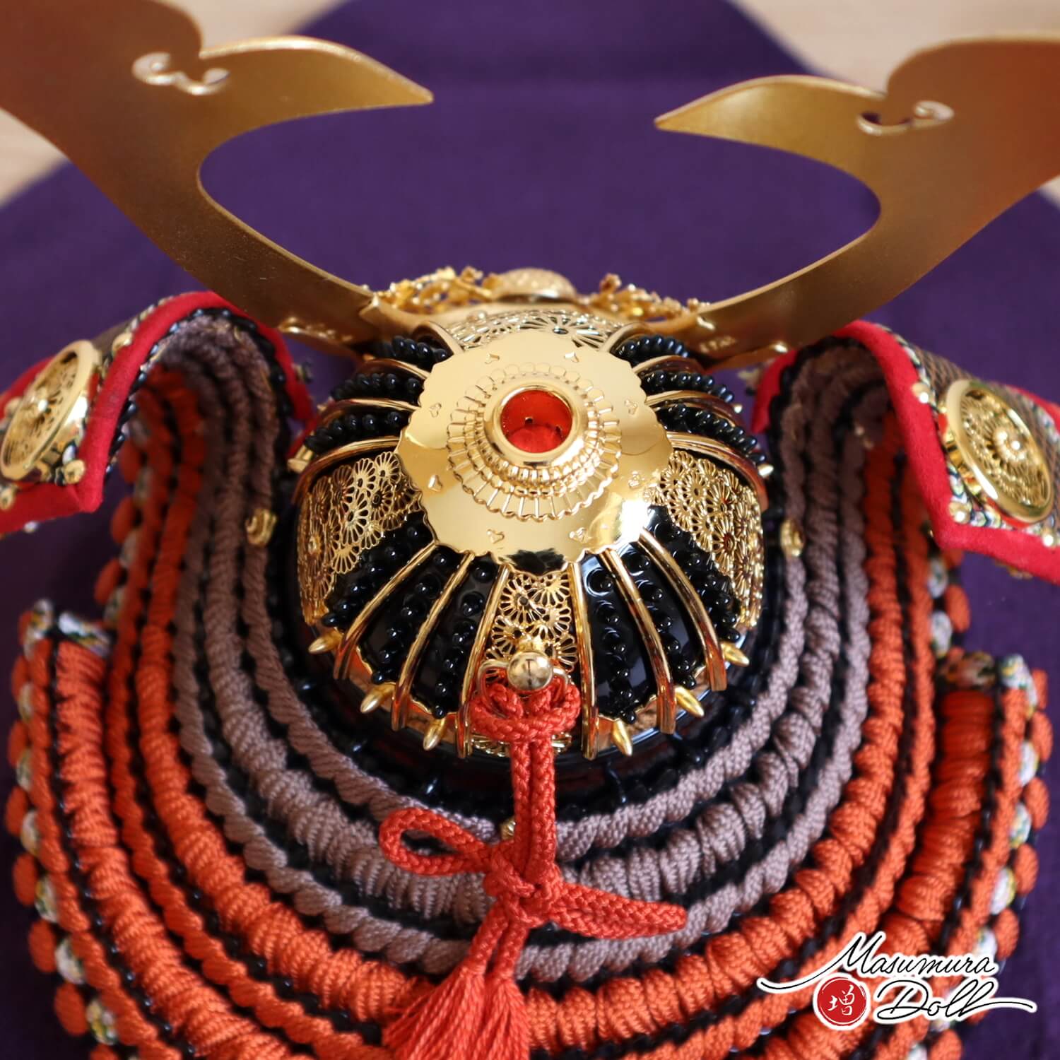 増村人形店 オリジナル飾り 別所実正作「6号菊づくし星兜」鉢覆輪 四方