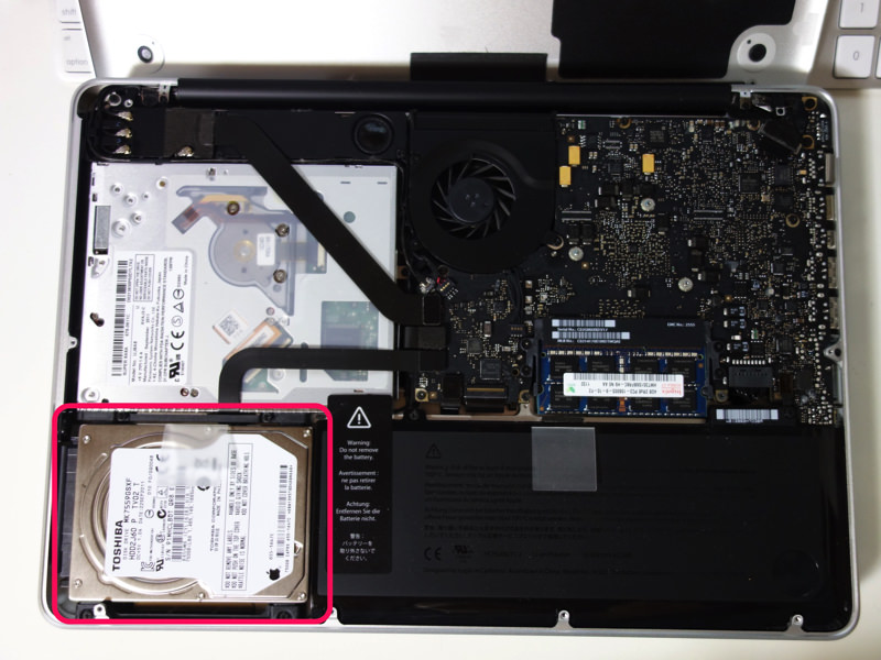 MacBook Pro 13-inch, Late 2011のHDDをSSDに換装しました · www