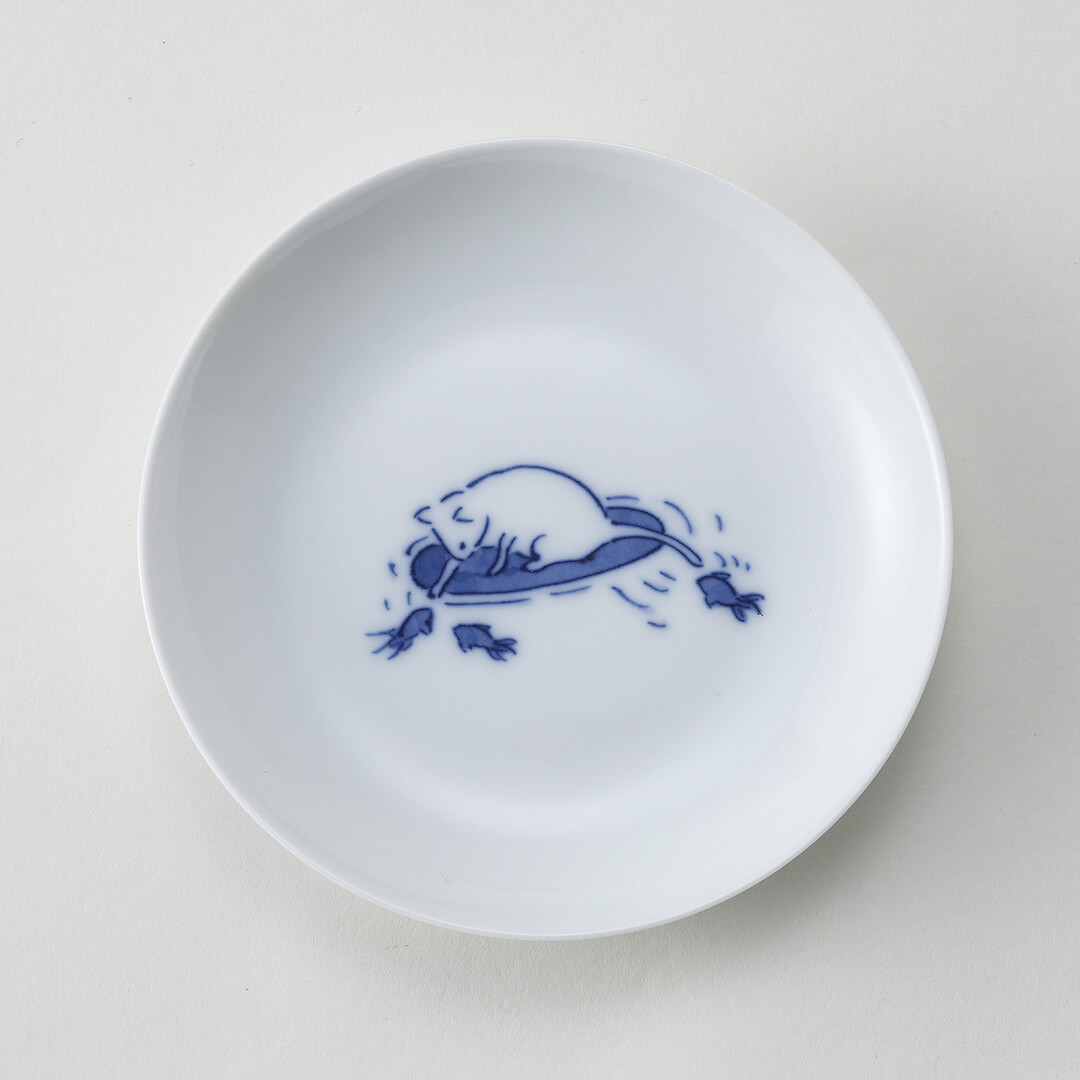 猫と金魚豆皿 ｜ みかわち焼 三川内焼- 総合サイト