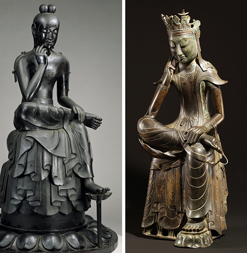 半跏思惟像の出会い…2国宝が一緒に展示