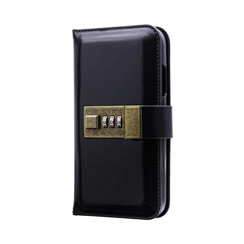 iPhone 11 ロック機能搭載PUレザーブックケース「NUMBER LOCK