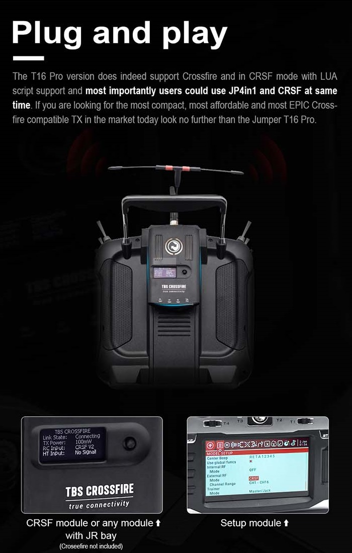 Jumper T16 PRO radio with internal multimodule