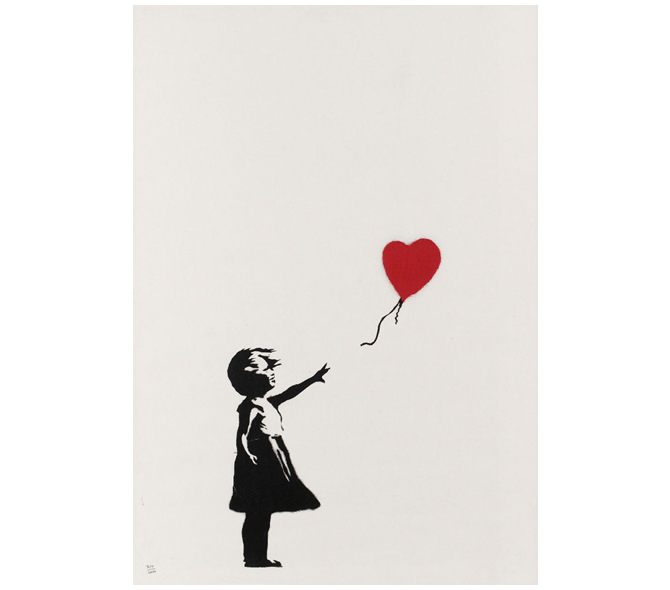 Banksy（バンクシー）- Girl and Balloon、Pest ControlのCOA付き作品
