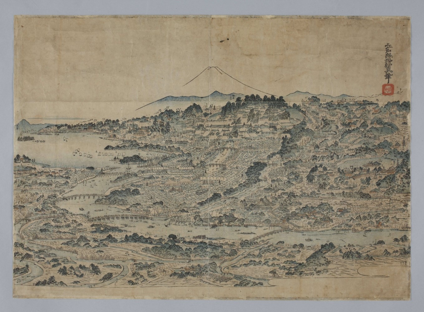 江戸鳥瞰図（江戸名所之絵） - 古典に親しむ | 国文学研究資料館