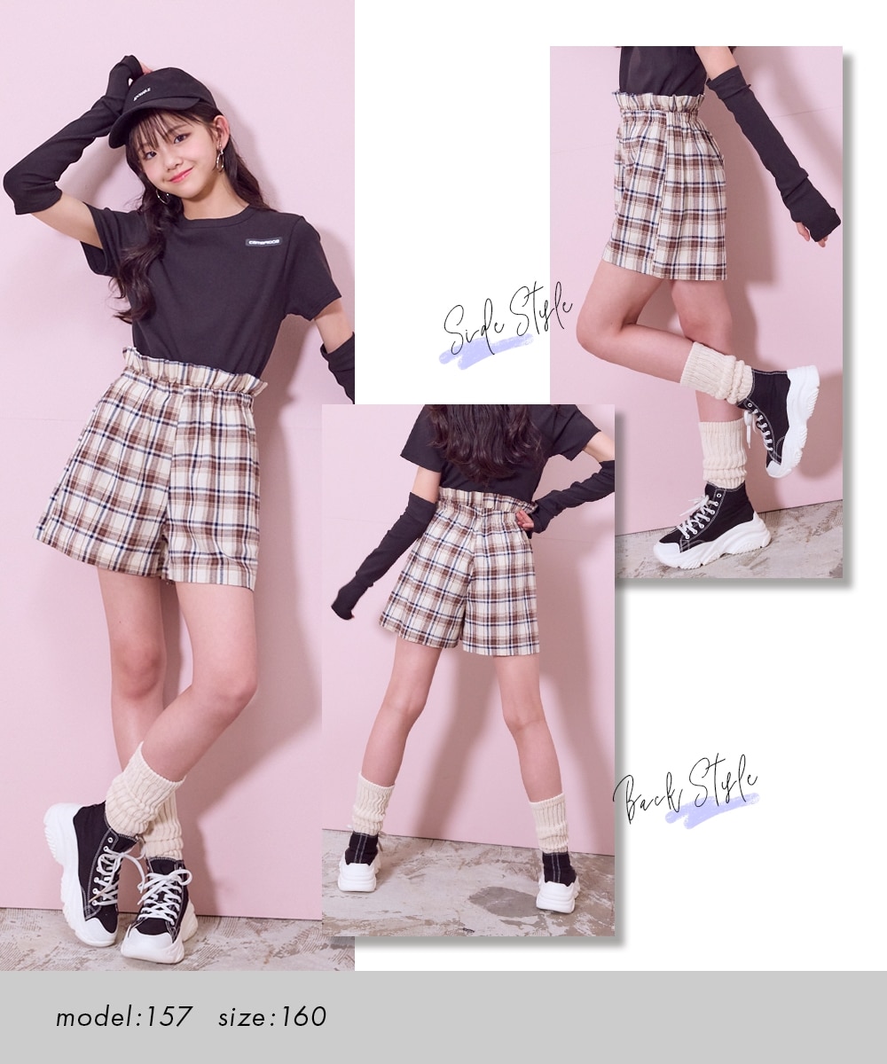 チェック柄キュロット（女の子） 通販【ニッセン】