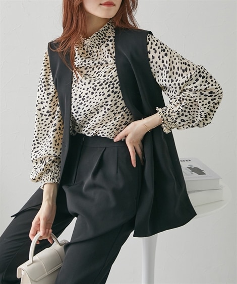 ダルメシアン柄ブラウス 通販【ニッセン】