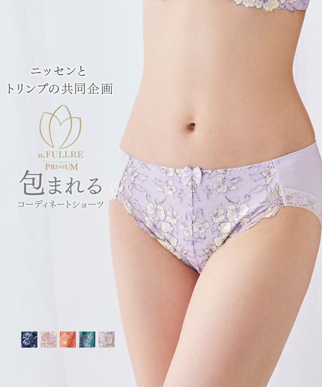 やや深ばき丈コーディネートショーツ（リッチフラワー柄）（トリンプ