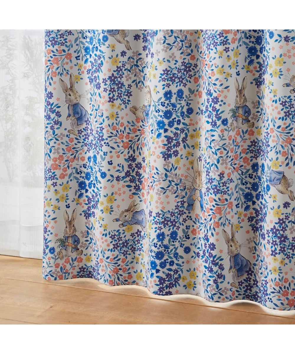ピーターラビット(TM)】1級遮光カーテン＆レース4枚セット（フラワー