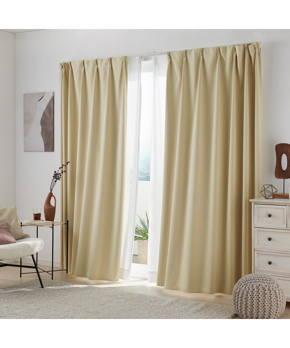 カーテンセット】1級遮光カーテン（形態安定）＆遮像・遮熱・UVカット