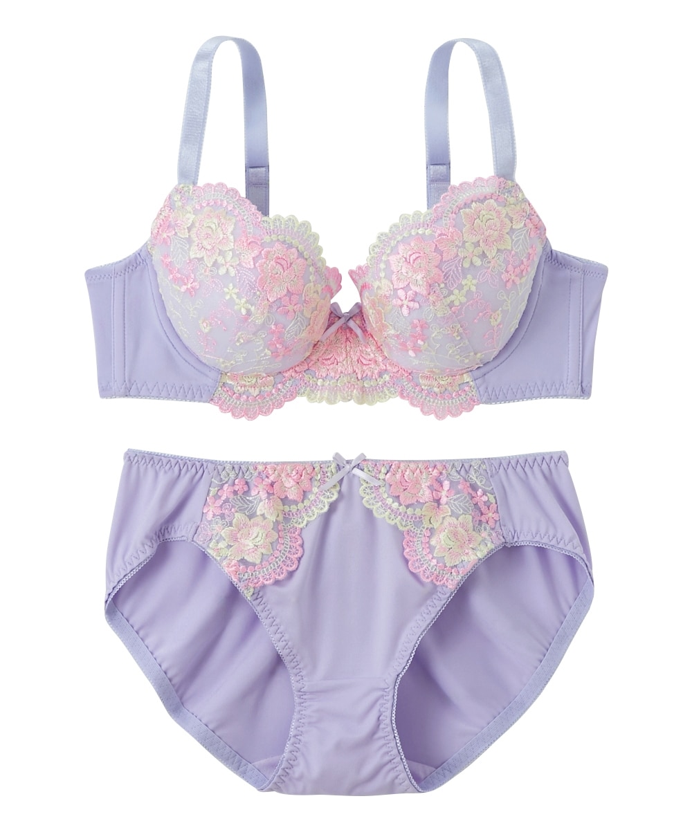 花柄刺しゅうブラジャーショーツセット 通販【ニッセン】