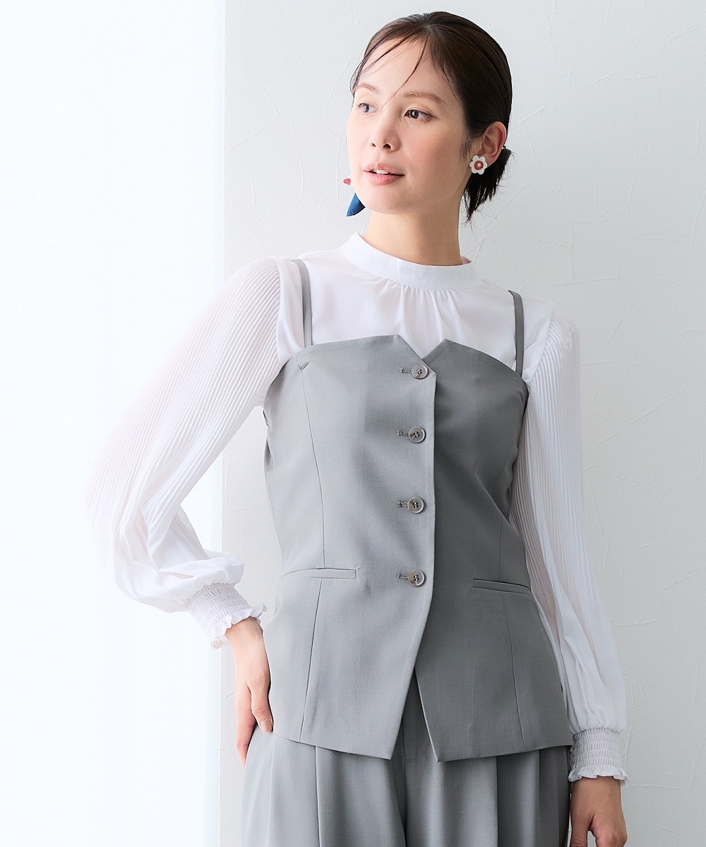 みさとさんコラボ】フロントボタンビスチェ（しわになりにくい・UV