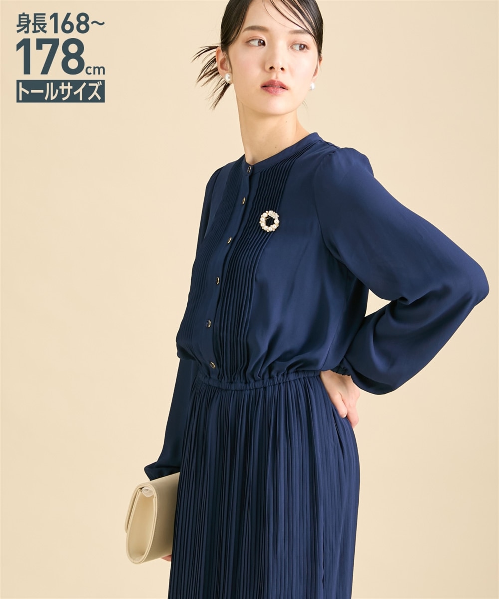 高身長 ピンタックプリーツワンピース（トールサイズ） 通販【ニッセン】