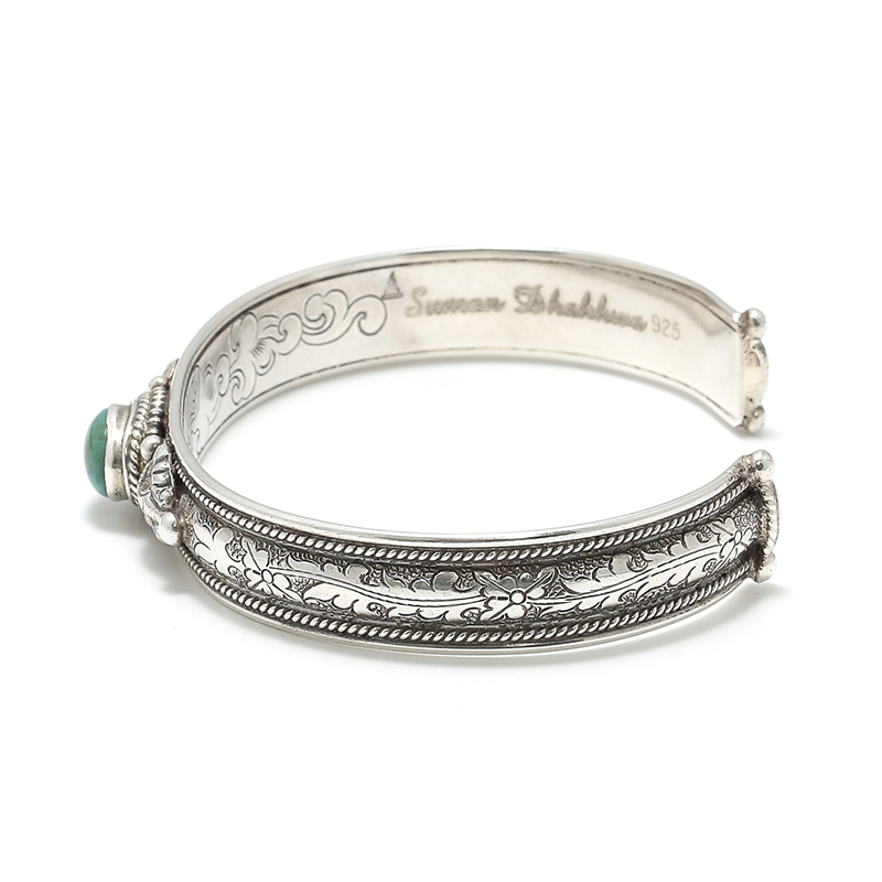 Suman Dhakhwa（スーマンダックワ） Leaf Carving Cuff w/Turquoise