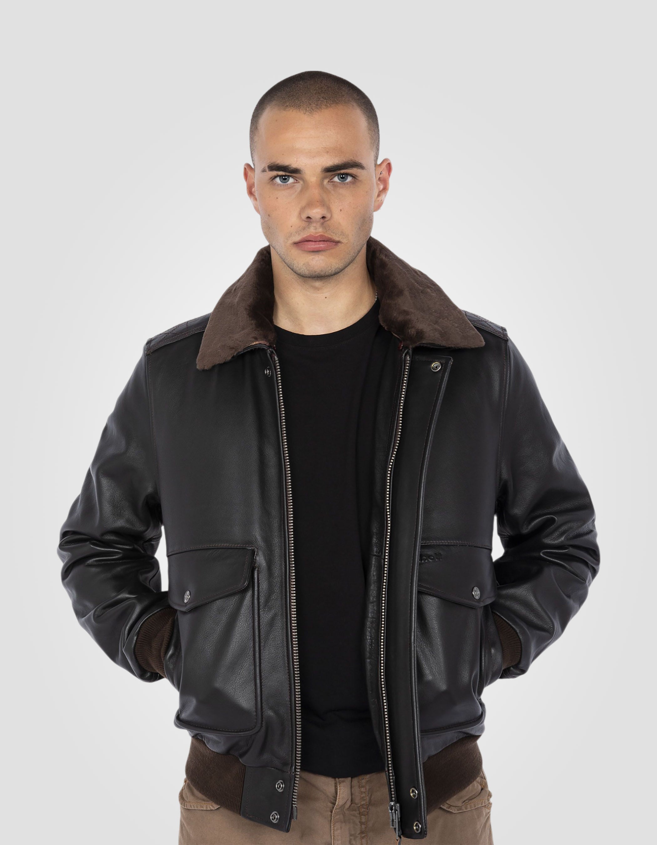 Type A -2 vintage brown pilot jacket, cowhide leather - LC5331X