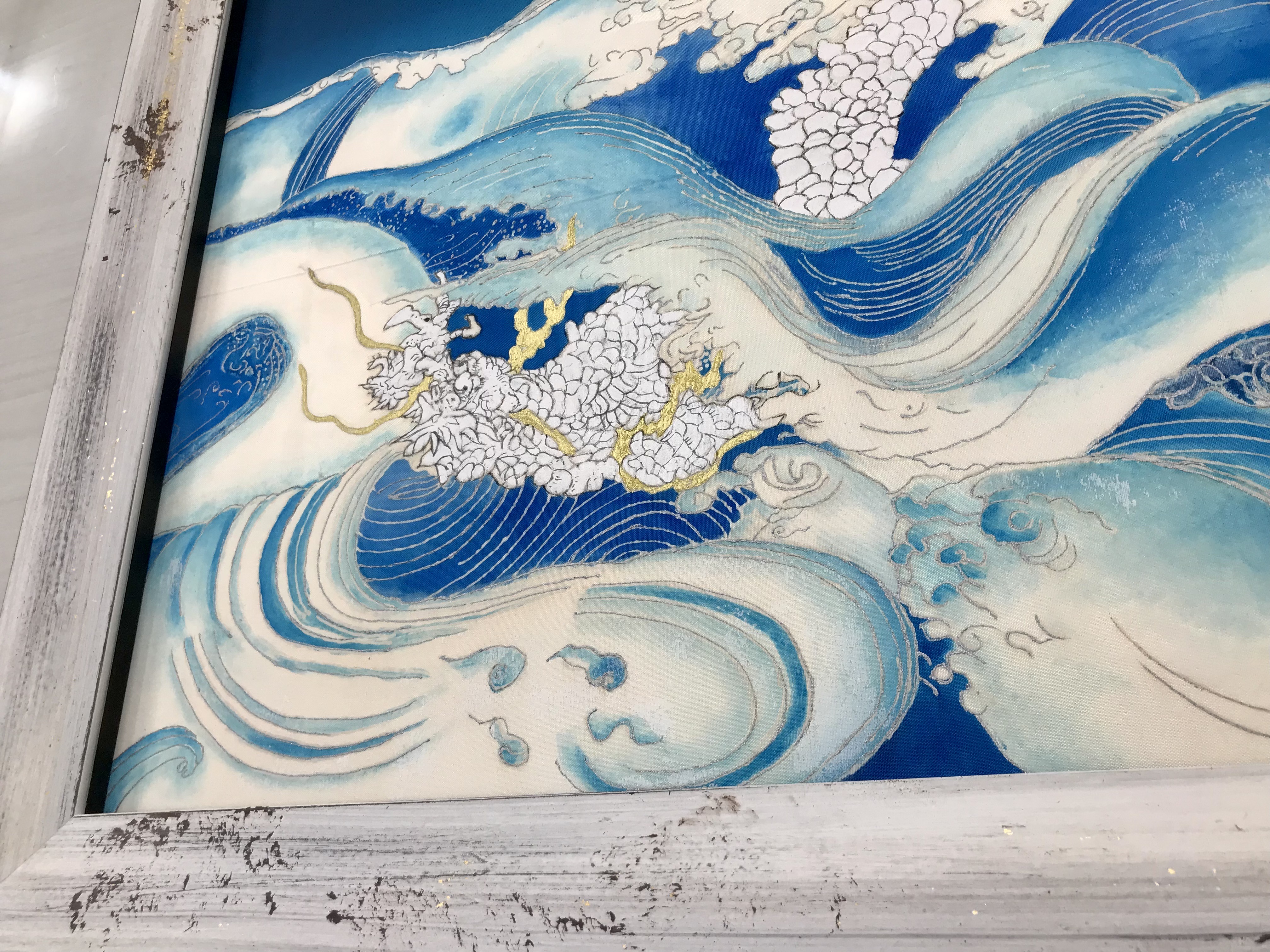 h*u様 細迫 諭「大地と海と果実」 額装 絵画 アート 現代美術 h*u様 細