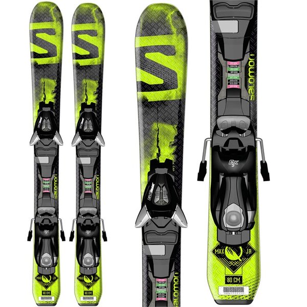 Salomon E Q-Max Jr S + EZY5 J75 Black Green - Geoff's Bike & Ski
