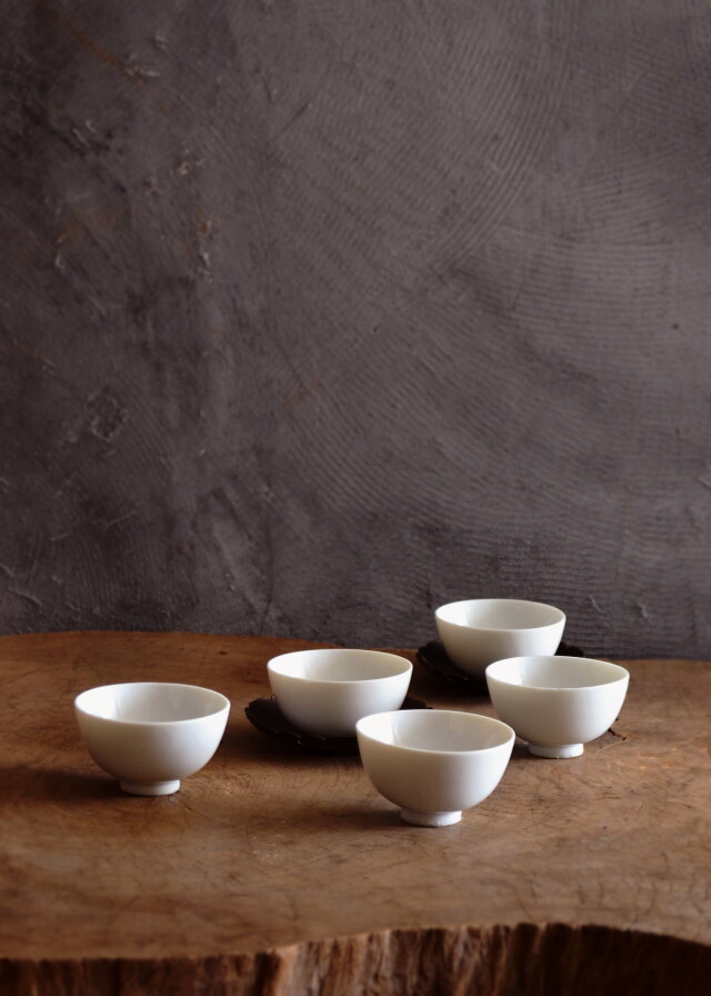 白磁煎茶茶碗 向付 5客組 Antique Sam's Collection