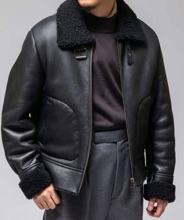 ClothsurgeonクロスサージョンムートンB-3ジャケット英国製こげ茶羊革