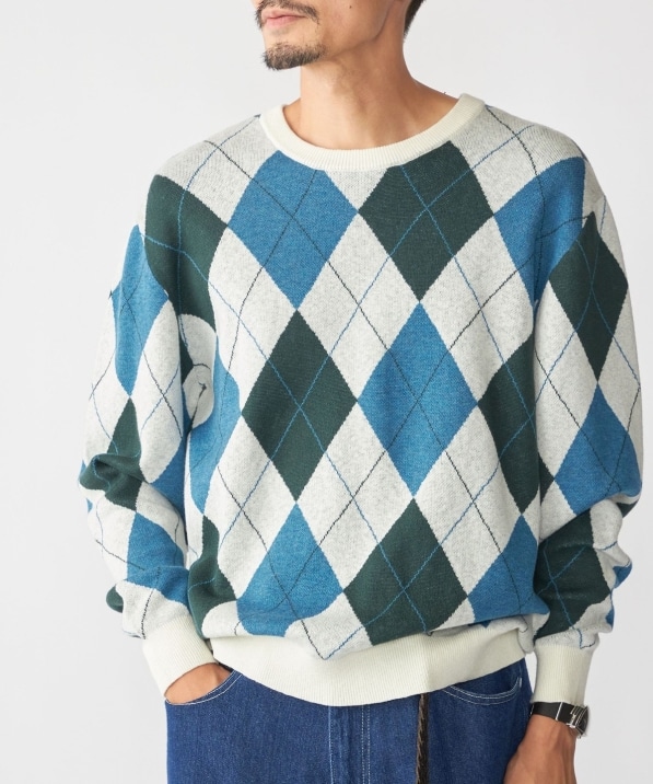 SHIPS: 12ゲージ アーガイル クルーネック ニット｜ SHIPS 公式サイト