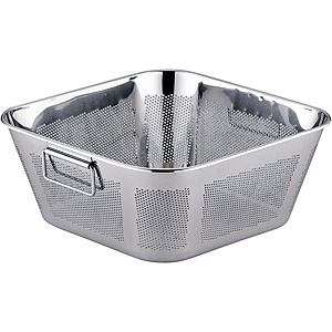 三宝産業 YUKIWA UK 18-8 ステンレス パンチング角型揚げザル ハンドル