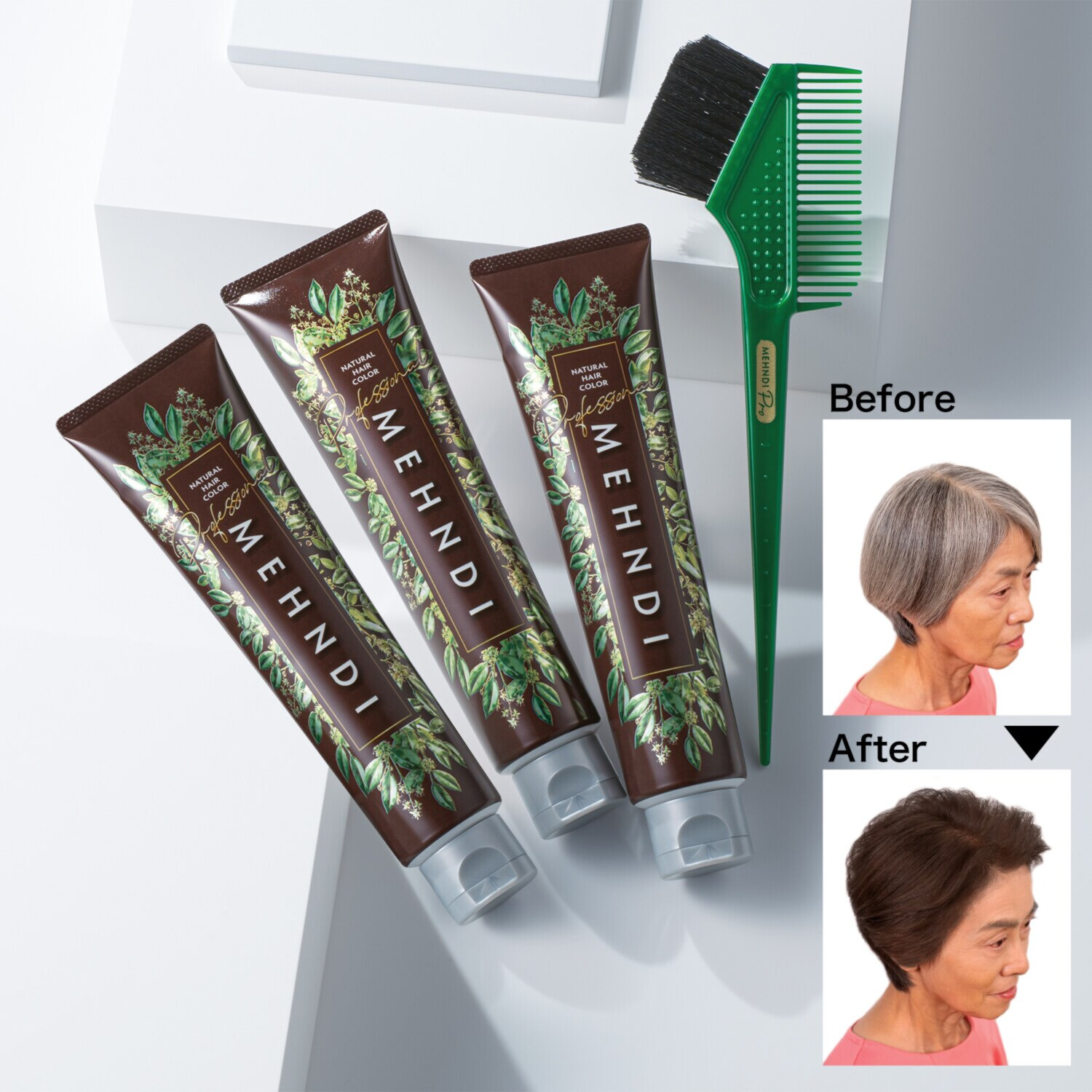1回で染まる！ツヤ色！ ヘナ専門サロン開発 白髪染め メヘンディプロ