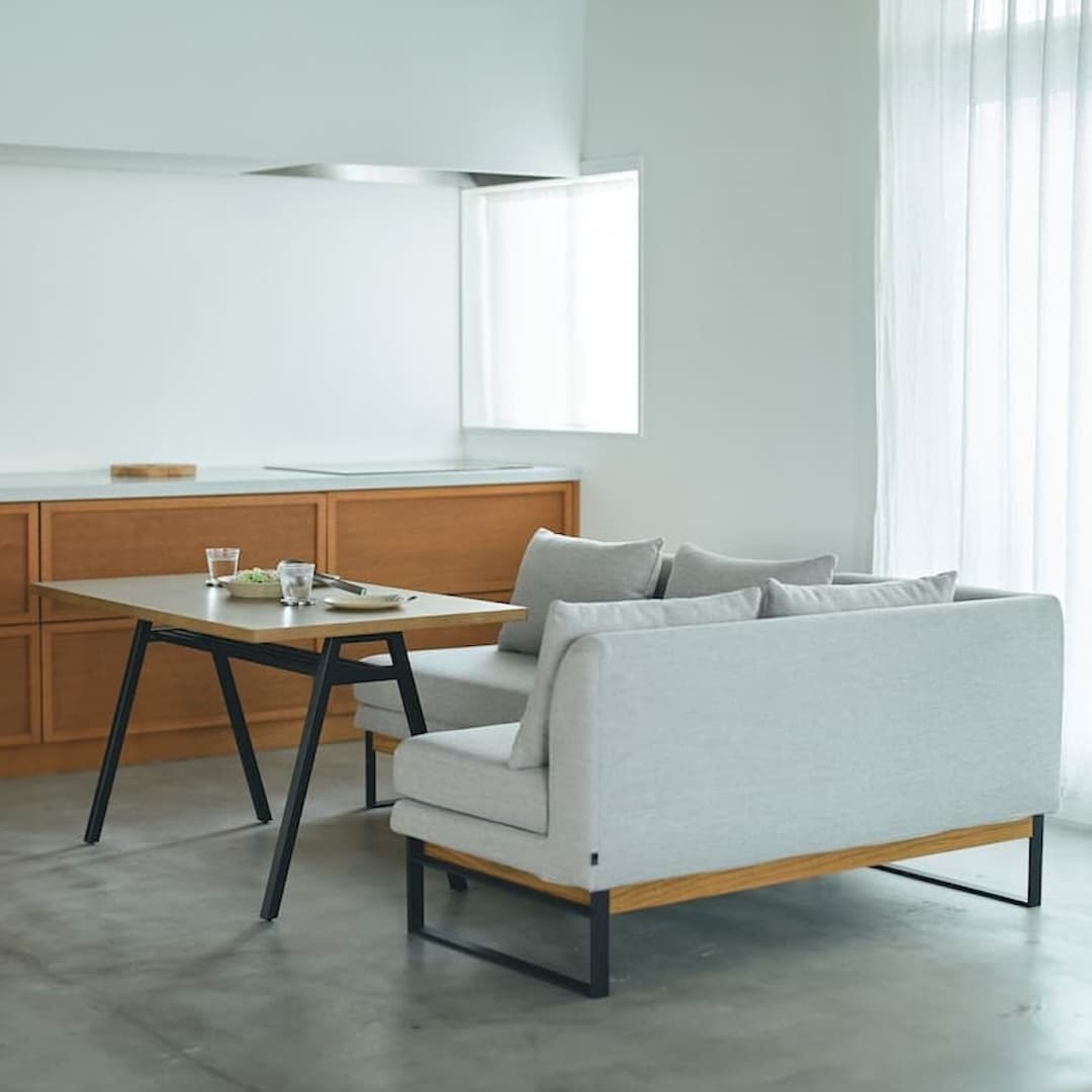 ADRS】 トロン リビングダイニングテーブル M 右肘 3点セット 3人掛け