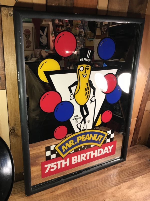 Planters Mr Peanut 75th Birthday Pub Mirror ミスターピーナッツ