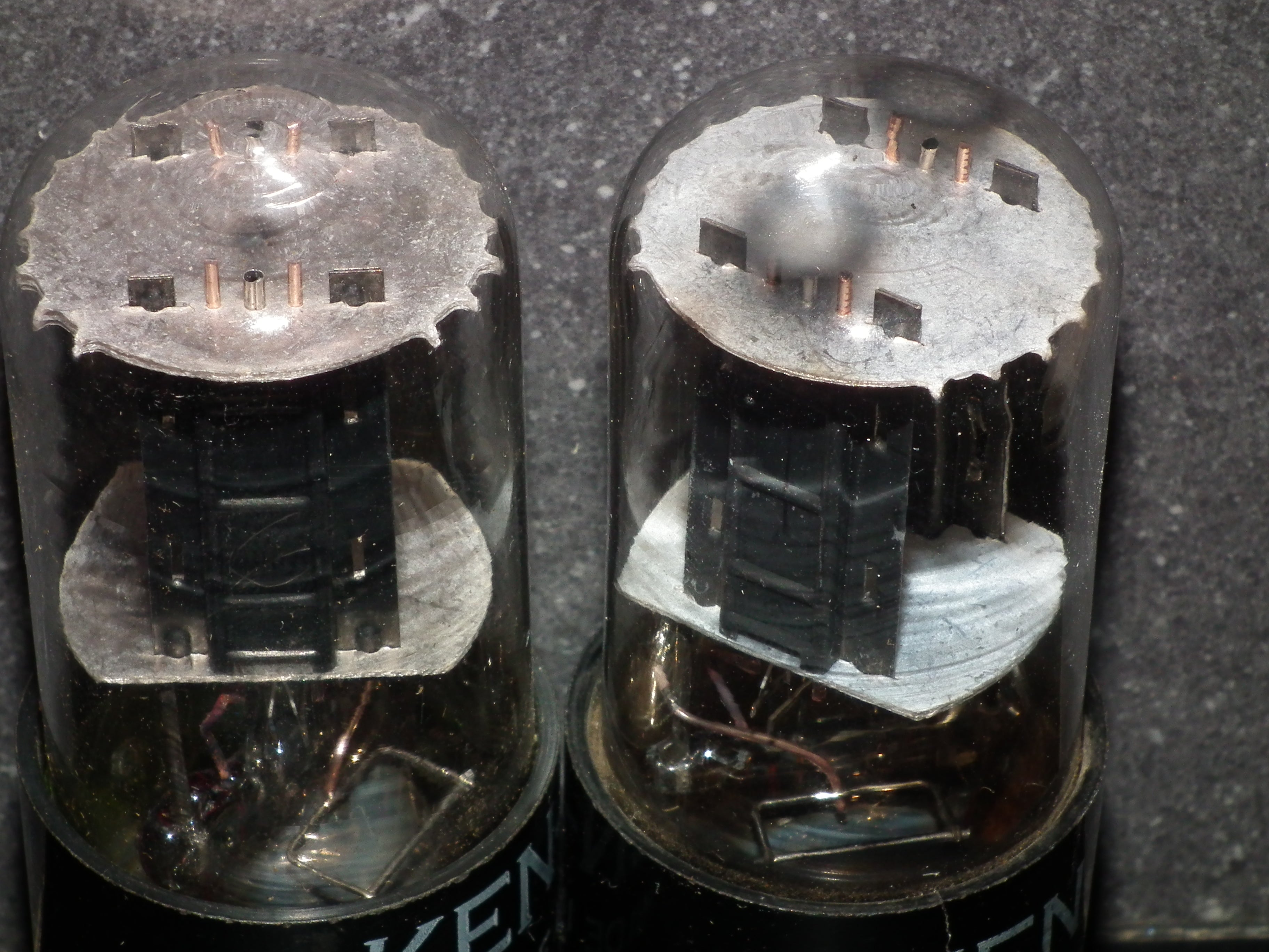 6SN7GT Ken Rad Square Getter 188 Codes Matched Pair (2 tubes