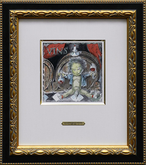 藤田嗣治作品紹介｜四十雀：ワイン｜銀座の絵画販売・買取の画廊ー翠波画廊