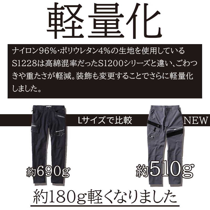 作業ズボン ストレッチカーゴパンツ 桑和STUD'S s1228【サンワーク本店】