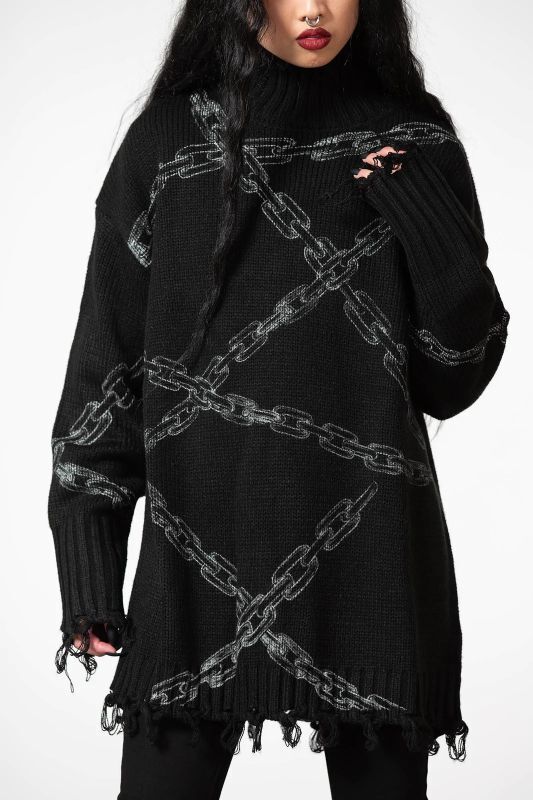 CHAINED KNIT SWEATER/ニットトップス【KILL STAR】 | Spider Rock Web