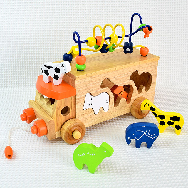 アニマルビーズバス エドインター｜どうぶつの型はめ遊び｜木の