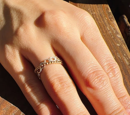 crossing silver circle ring / Silver,K18 – Perché?