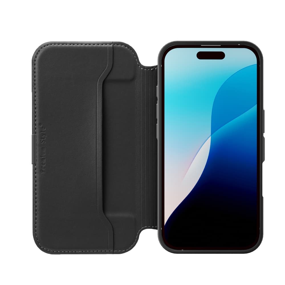 iPhone 17用 ガラスフリップケース [ブラック]｜株式会社PGA