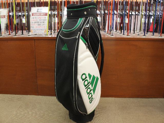 中古 キャディバッグ ブラック/ホワイト/グリーン QR455GR アディダス