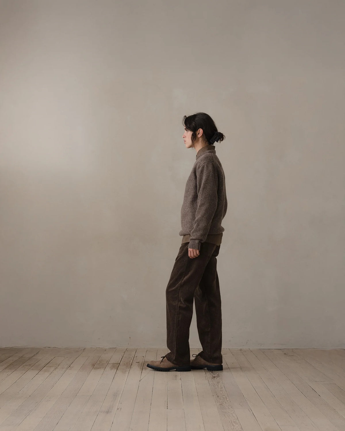 evan kinori - Crewneck Sweater - Cashmere/Wool Tweed - Light Brown