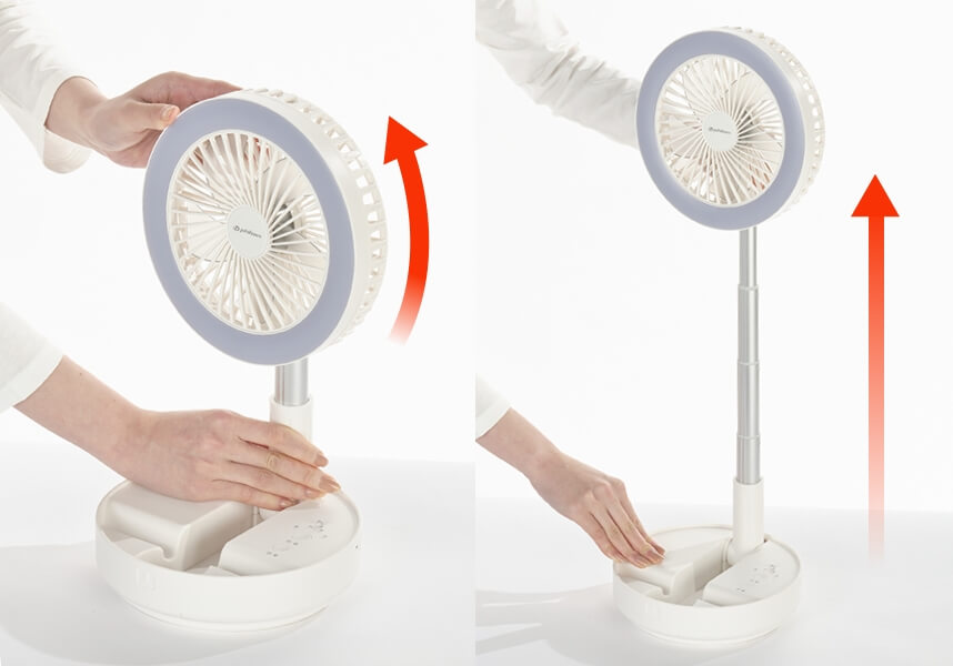 折り畳み式コードレス扇風機｜ファイテン 健光浴ファン｜製品情報