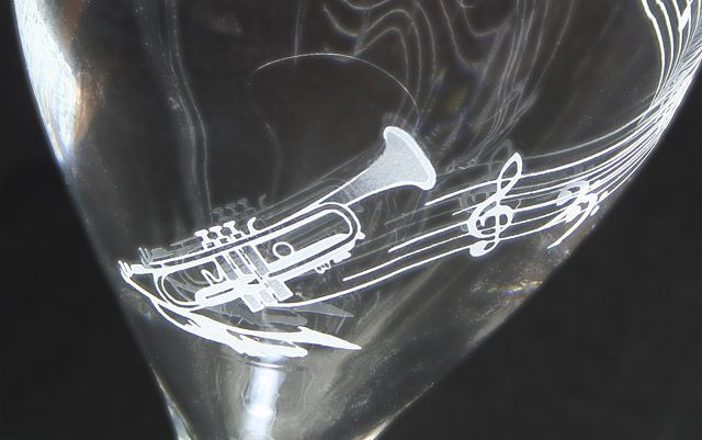 クリスタル ワイングラス トランペット ◎ 音楽雑貨・アクセサリー専門