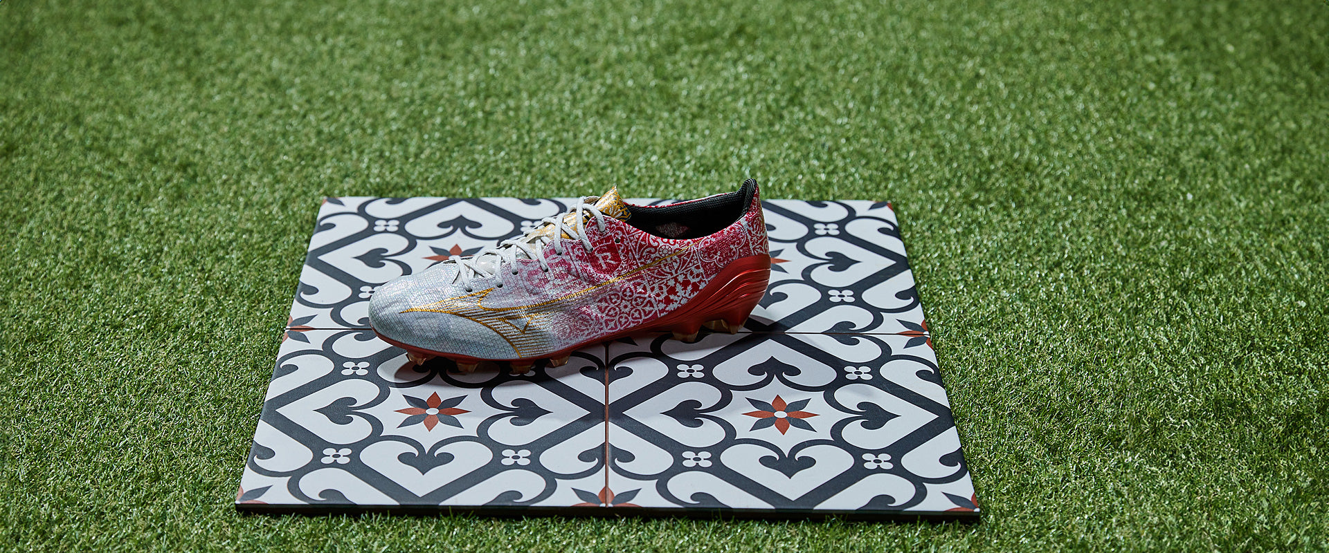 Mizuno Alpha x SR4 Made in Japan Firm Ground - White/Red - Adult Boots