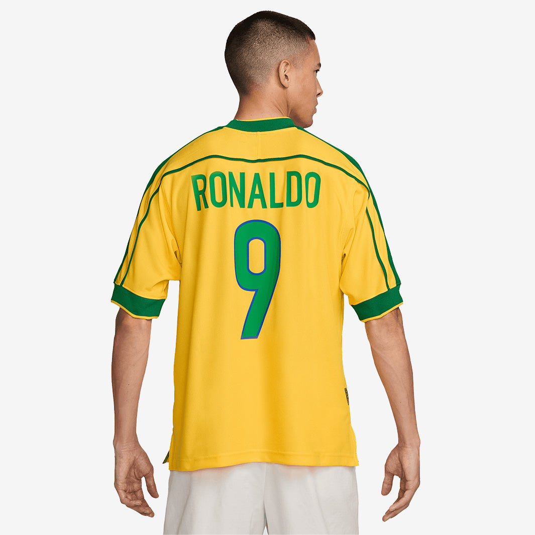 Nike Brazil Re-Issue 1998 SS Shirt with Ronaldo 9 - Varsity Maize