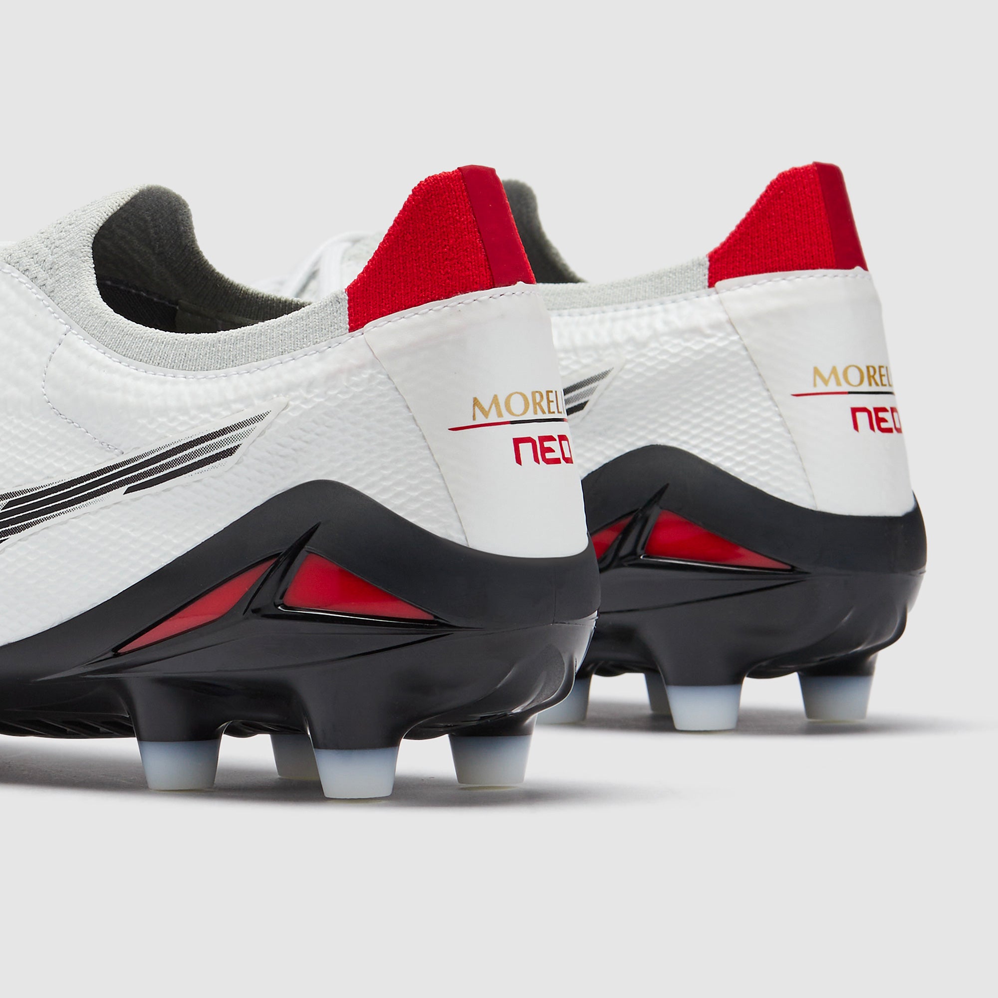 Mizuno Morelia Neo IV Beta Elite FG - White/Black/Red - Adult Cleats