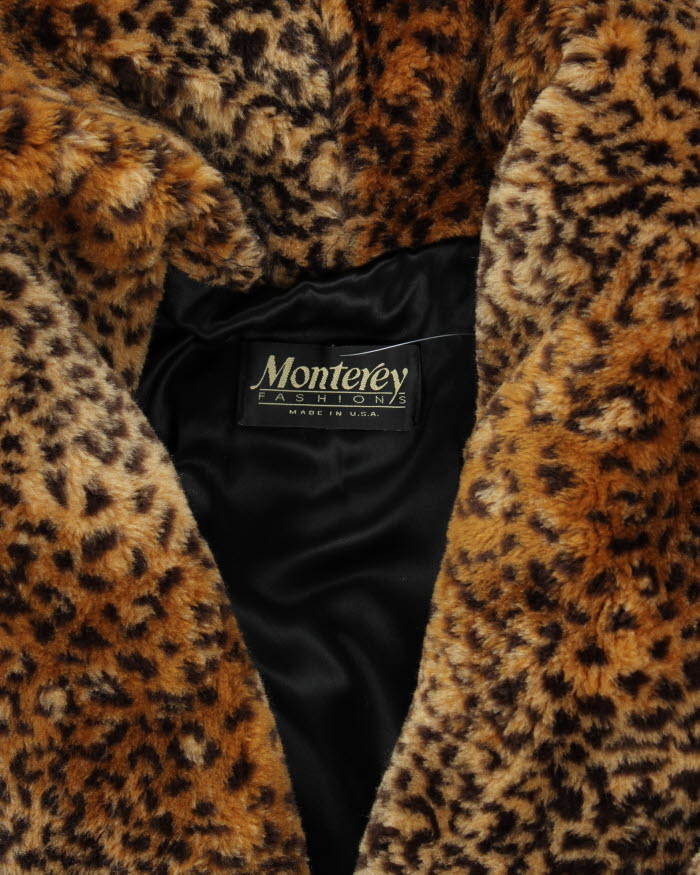 Monterey Leopard Print Faux Fur Coat - S – Rokit