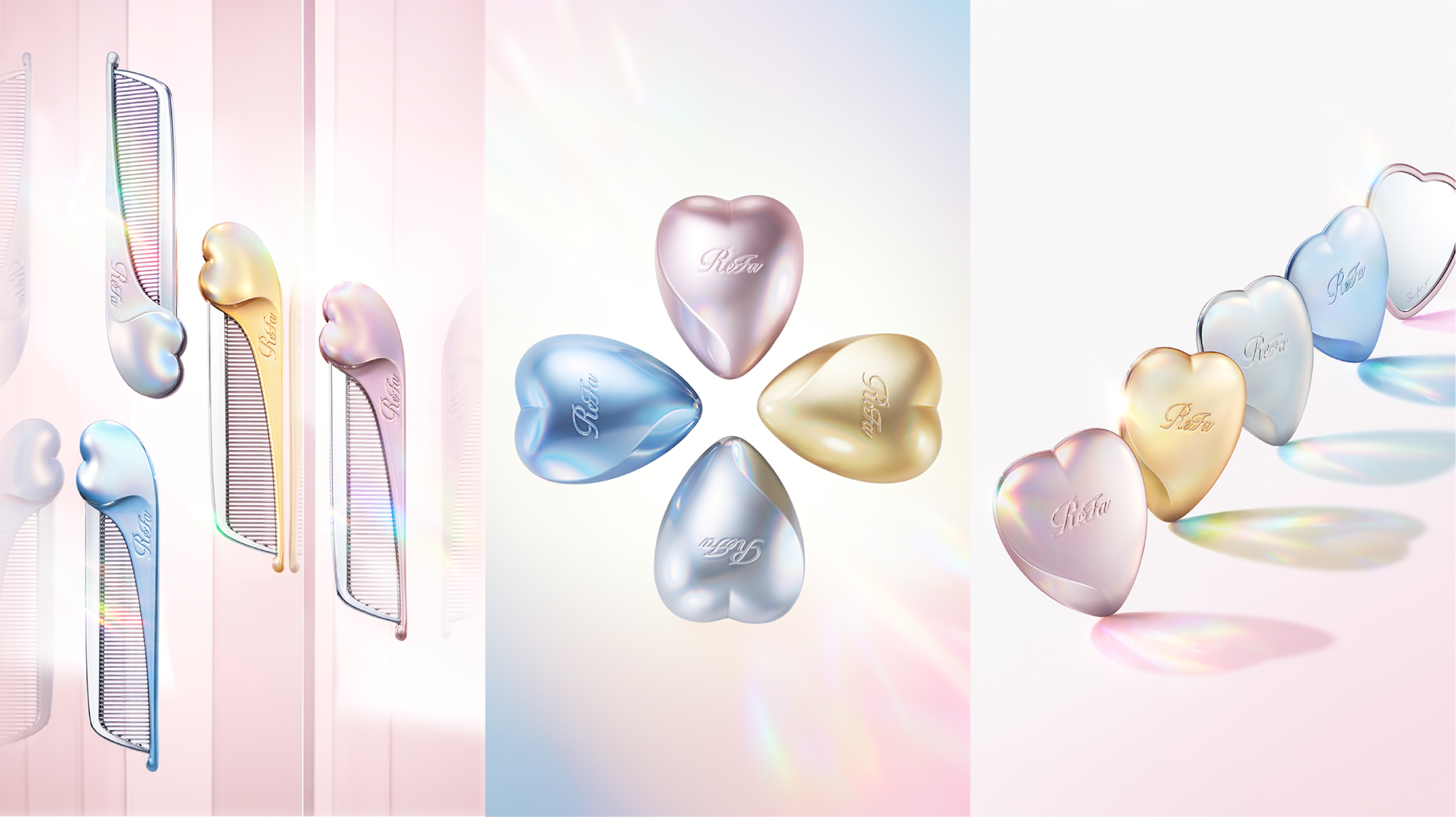 ReFa HEART COMB Aira」「ReFa HEART BRUSH mini」「ReFa HEART MIRROR