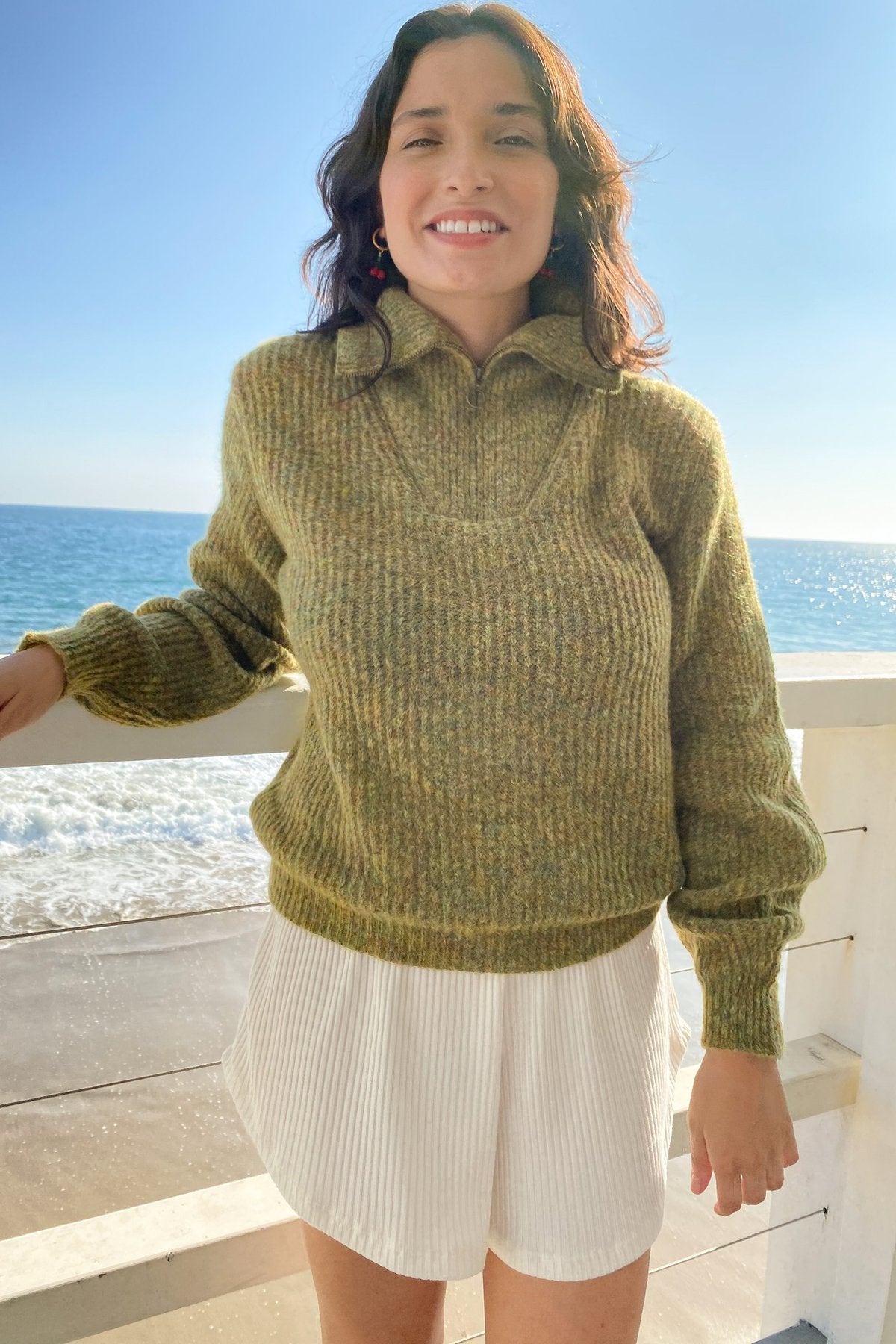 Paloma Wool + Cero Partial Zip Pullover – Green