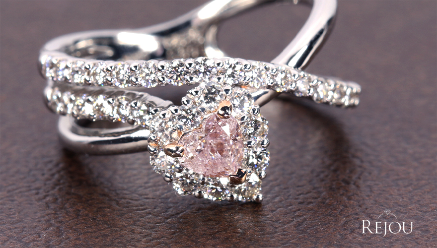 ハートシェイプピンクダイヤモンド 0.32ct/FLP/I1 ダイヤモンド 0.69ct