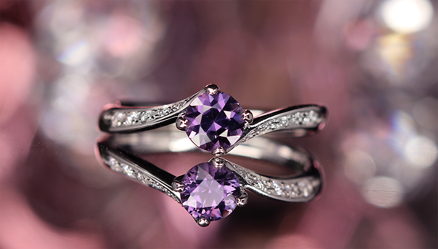 パープルスピネル 0.5ct ダイヤモンド プラチナ リング(指輪)【品質