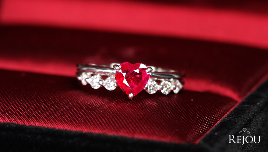 第471回抽選販売＞ハートシェイプルビー 0.6ct ダイヤモンド 0.2ct