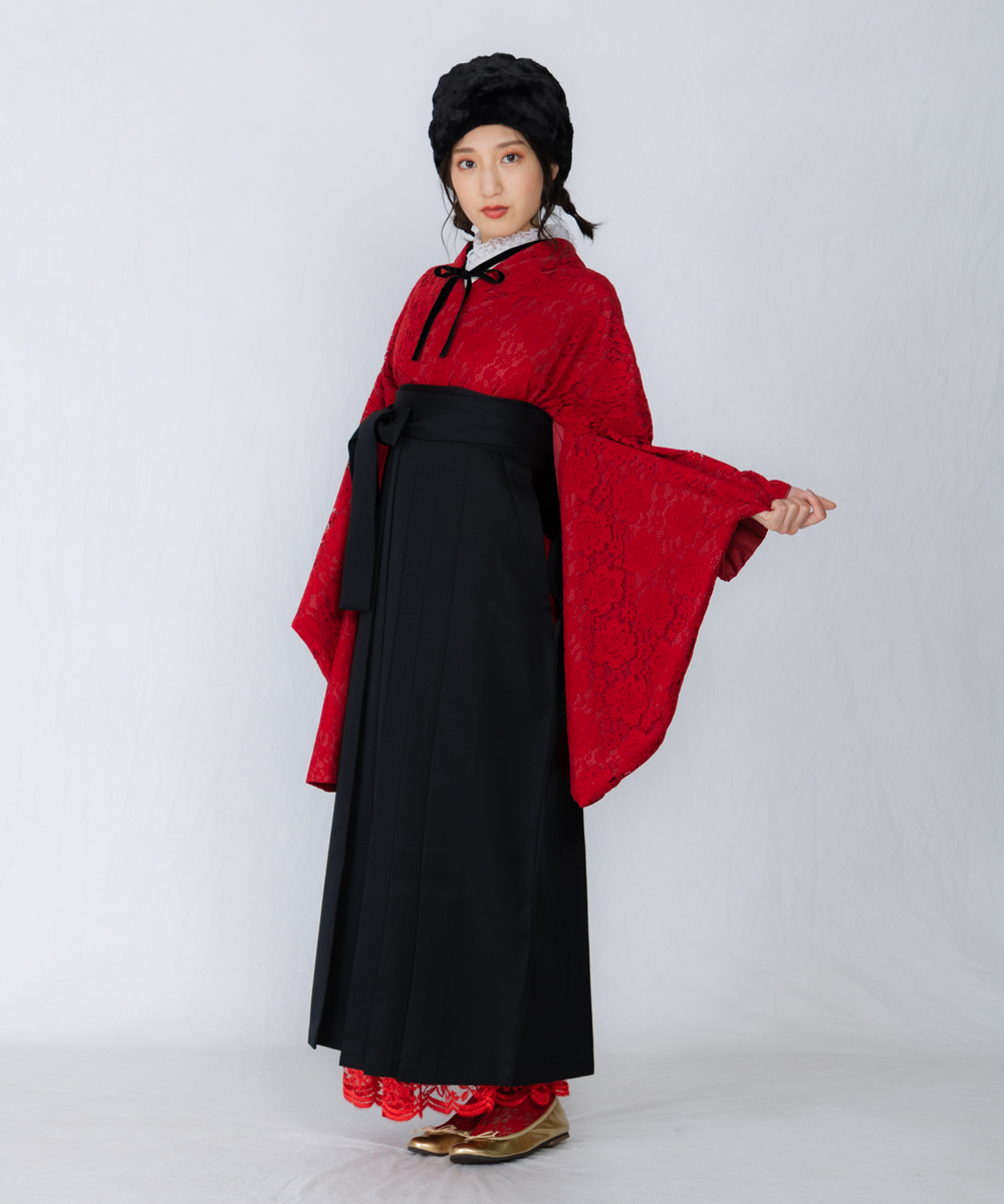 卒業袴】こころ艶めく存在感☆レース/赤 / 成人式や結婚式の振袖、卒業