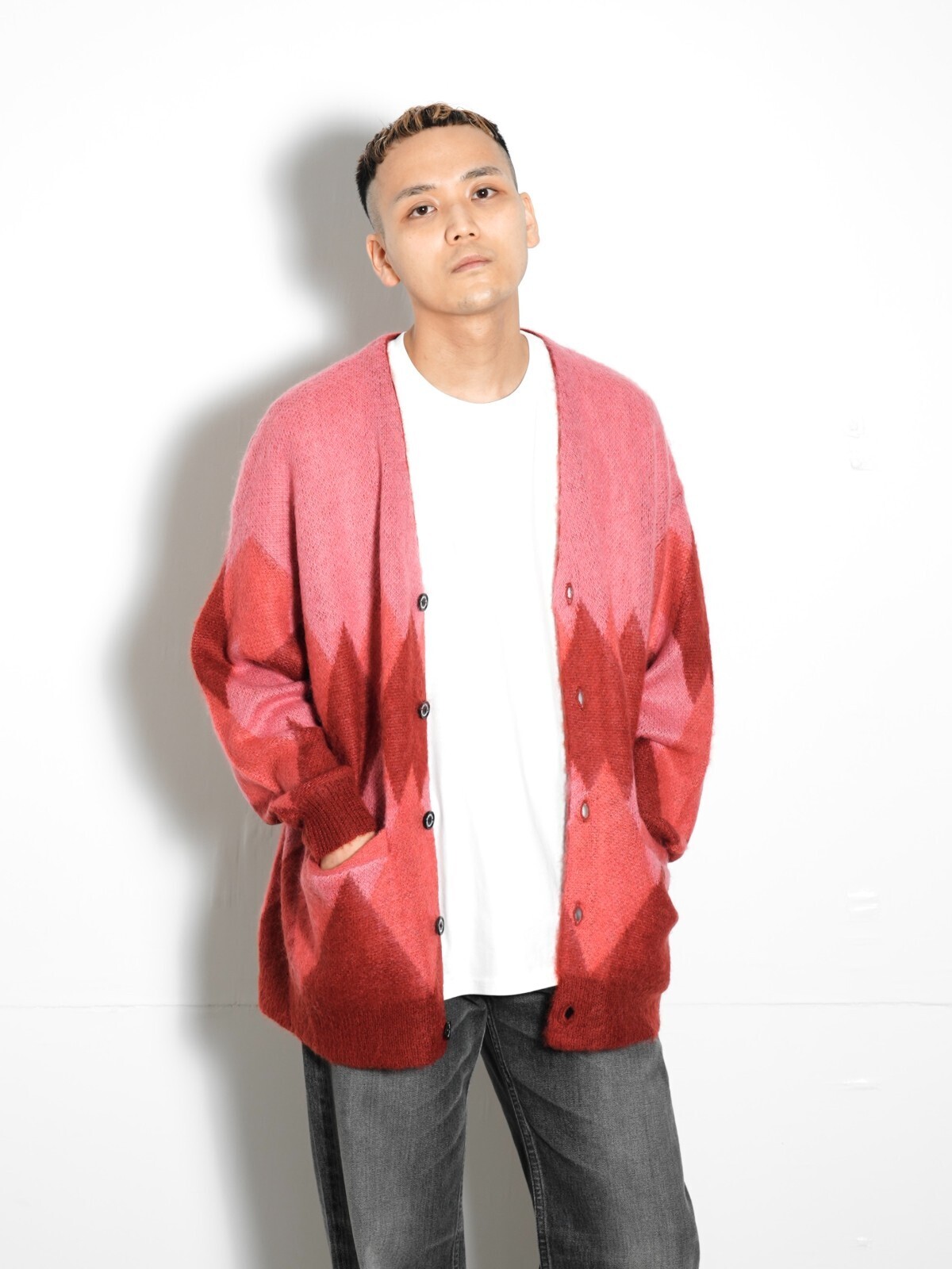 アーガイル モヘア ニットカーディガン - ダイリク レディース