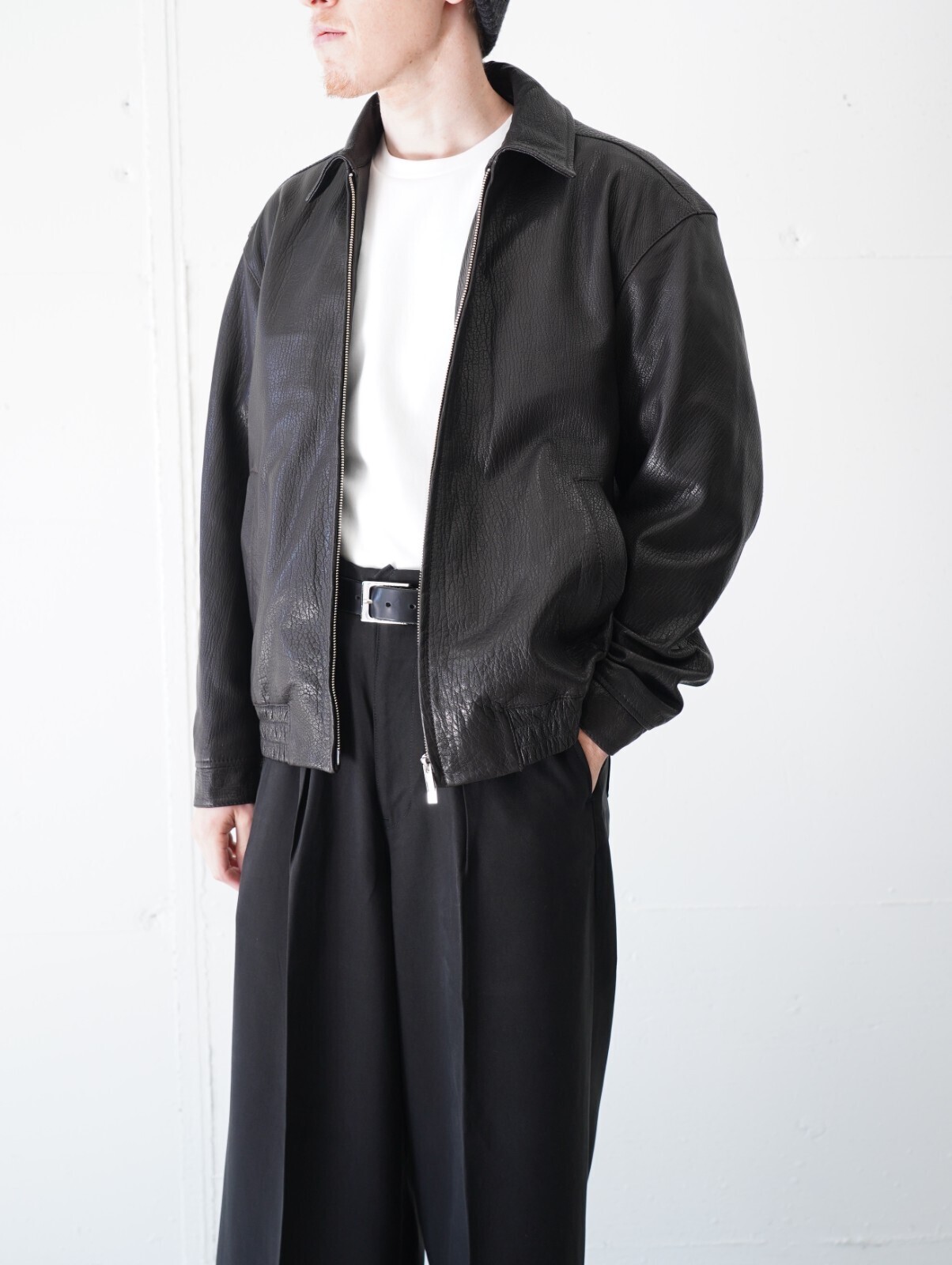 レザージップアップブルゾン -シープシュリンクレザー- - セブンバイ